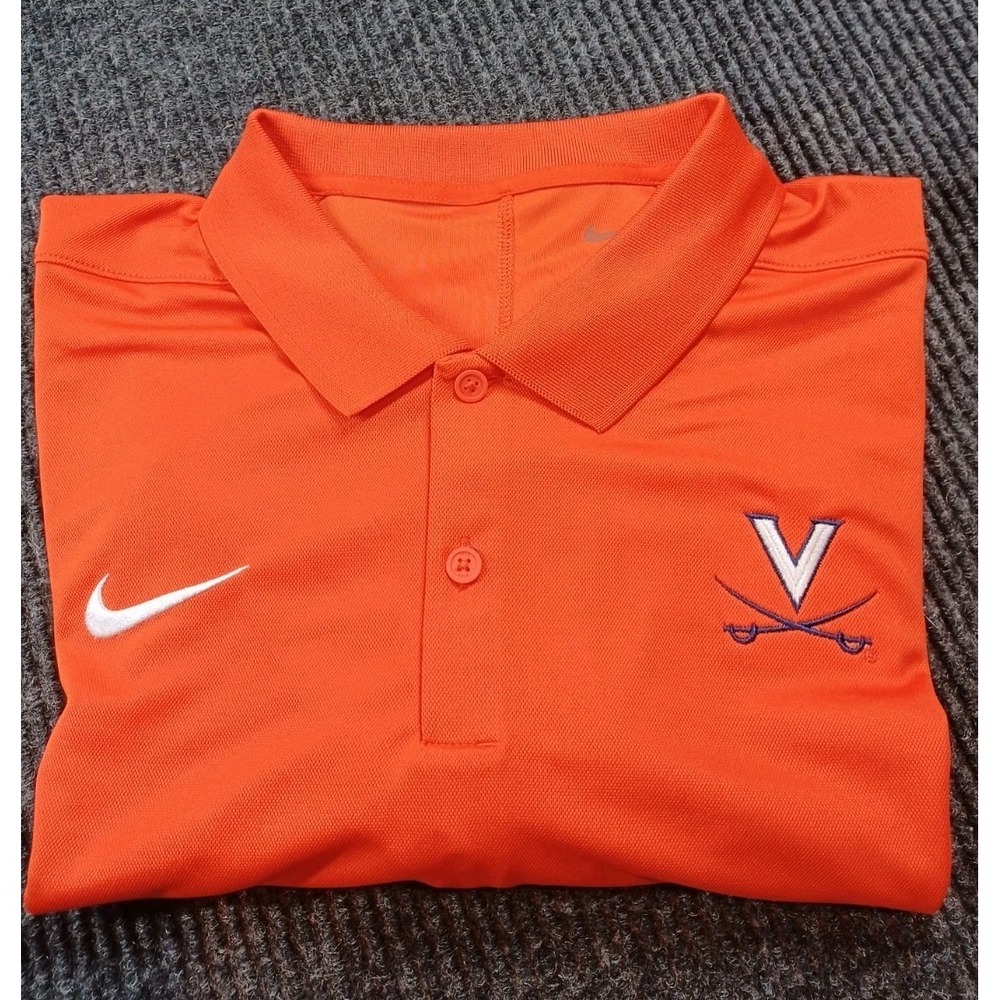 Nike Virginia Cavaliers Golf Polo Shirt Dri-Fit Men's Size XL Orange NCAA NWT - Picture 7 of 9